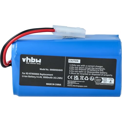 vhbw Akku kompatibel mit Rowenta Explorer 60, 20, 40, 50, 45 Saugroboter Blau (30000 mAh, 14,4 V, Li-Ion, ohne Gehäuse)