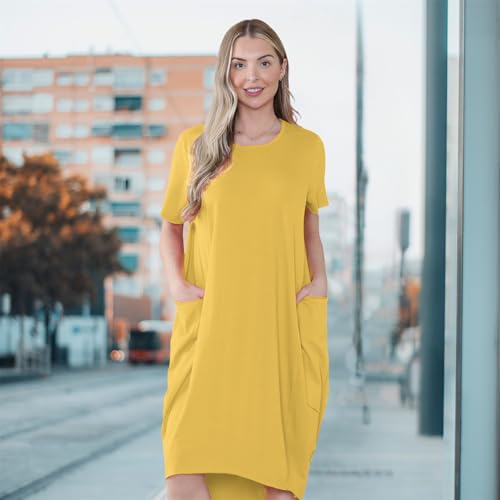 Robe italienne à manches courtes ample pour masquer les rondeurs avec style - 6