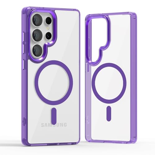 FAOMSEBS Cover Magnetica per Samsung S25, Compatibile con MagSafe [Protettore per Obiettivo della Fotocamera] Morbido Antishock per Custodia Samsung Galaxy S25 Cover Magro 5G 6,2'' 2025, Viola