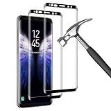 [2 pièces] Verre Trempé pour Samsung Galaxy S9 Plus, Haute Qualité 3D Incurvé Couverture Complète, Dureté 9H, Sans Bulles, Film Protection d'Écran pour Samsung S9 Plus