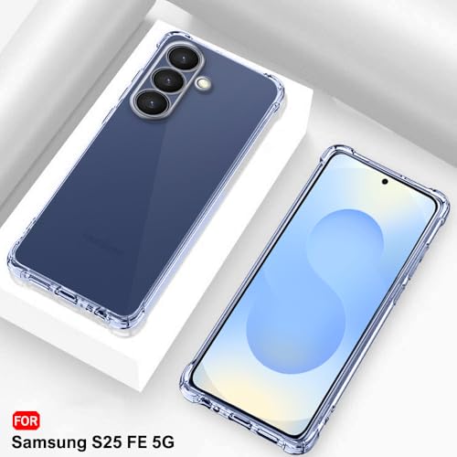 Image of TheGiftKart Transparent Crystal Clear Back Cover Case for Samsung Galaxy S25 FE 5G | Shockproof Soft TPU Case | Cushioned Edges for Ultimate Protection Back Cover Case (TPU, Transparent)