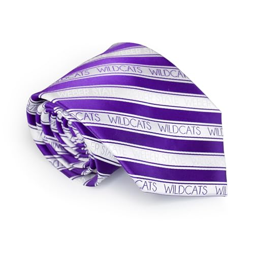 WSU Men's Striped Tie by Fan Frenzy Gifts | Officially Licensed Weber State University Wildcats Tie | NCAA Sports Ties for Men | Machine-Washable Neckties Made of Microfiber
