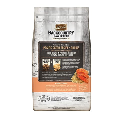 Merrick Backcountry Wholesome Grains Premium Canine Meals Kibble with Freeze Dried Uncooked Items, Pacific Catch Recipe – 4.0 lb. Bag Merrick Backcountry Wholesome Grains Premium Canine Meals Kibble with Freeze Dried Uncooked Items, Pacific Catch Recipe – 4.0 lb. Bag