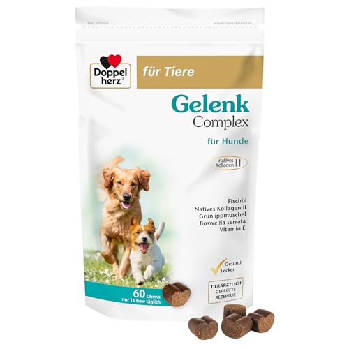 Doppelherz Gelenk Complex für Hunde – Mit essentiellen Omega-3 Fettsäuren + Vitamin E – 60 Chews