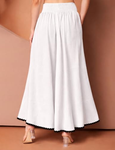Image of KZULLY | Palazzo for Women | Solid & Printed | Stylish Wide-Leg | Comfortable Elastic Waist Bottomwear