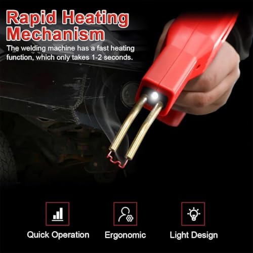 Image of 50 W Plastic Welding Repair Kit with Hot Stapler Gun, LED Work Light and 200 Stainless Steel Staples in 4 Types for Car Bumper, Dashboard and Plastic Crack Repair