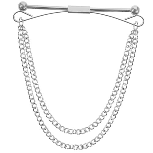 Healeved Men's Shirt Collar Support Metal Collar Stays Pin Chain for Dress Shirts
