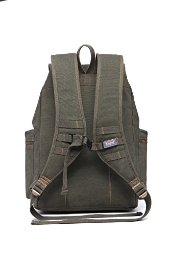 Kaukko Vintage Casual Canvas And Leather Rucksack Backpack #TOP5