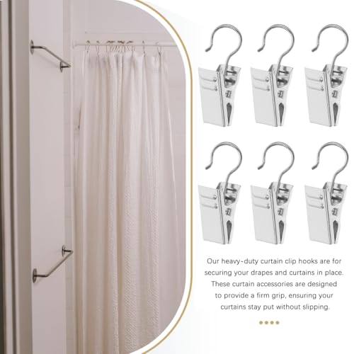 Image of balacoo Curtain Clips with Hooks 100 Pack for Hanging Curtains Drapery Photos Party Lights and Home Decoration Strong Load Bearing and Easy Installation