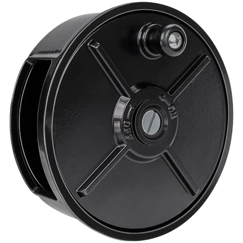 Tie Wire Reel Coil Holder Wheel 6.25 Lightweight Aluminum Tie Wire Reel Wheel with Rewind Knob&Built-in Belt Loops Left Handed and Right Handed Great for Ironworker Rebar Worker 12-18Gauge Wire Black