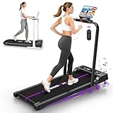 2026 Laufband für Zuhause mit App, Leises Laufband bis 12km/h mit Lautsprechern, 6-in-1 Walking Pad klappbar mit 2,75HP Motor, Treadmill mit 9% Steigung, LCD-Anzeige, Gelenkschonend, Bis 160KG