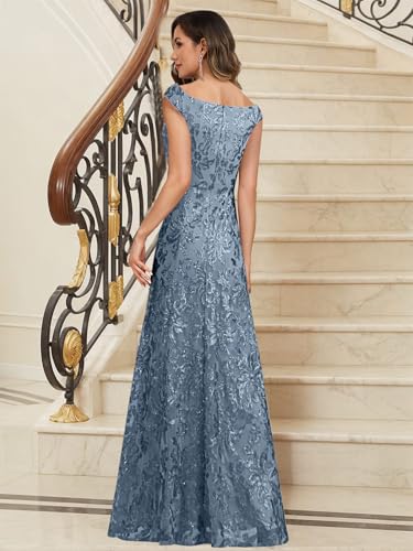 Mother of The Bride Dresses for Women Off The Shoulder Sequin Evening Formal Dress2