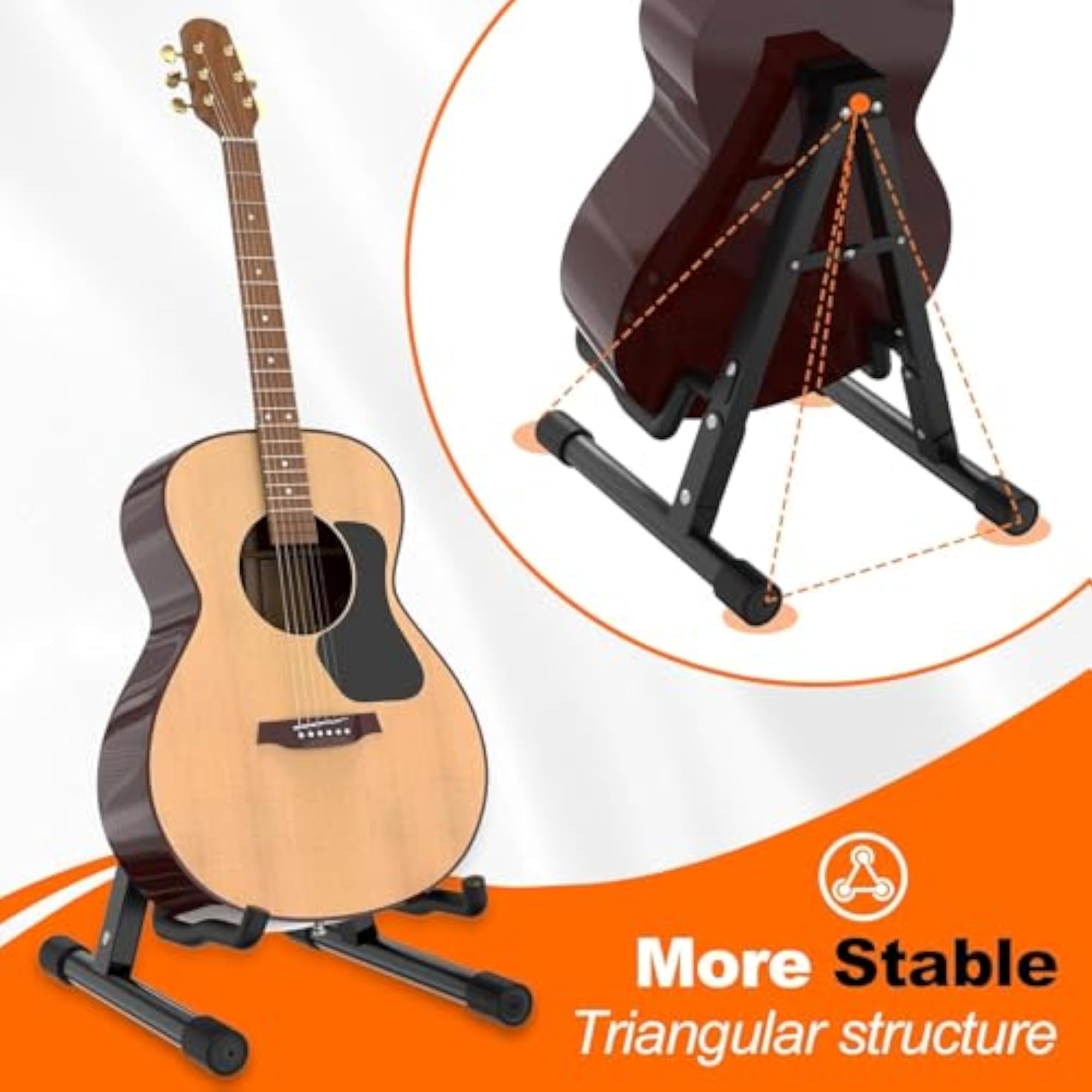 Heavy-Duty Foldable Guitar Stand for Stable Support