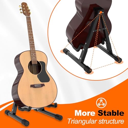 Image of SKYCELL A-Type Foldable Heavy-Duty Guitar Stand | Self-Closing Guitar Stage Stand for Home | Stable Ground Guitar Stand | Portable Guitar Stand Folding Design | Supports Up to 5.5 kg