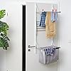 Relaxdays séchoir de Porte, à Suspendre, 3,8 m, Pliable, étendoir à Linge, avec Sac, en métal, argenté