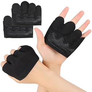 Guantes de fitness, guantes de gimnasio, guantes de entrenamiento con almohadillas antideslizantes, medio guantes, guantes de levantamiento de pesas, guantes deportivos para hombre y mujer