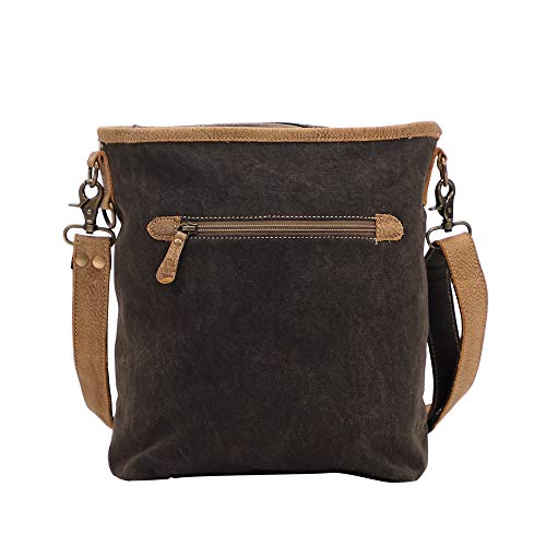 Myra Bag Tango Print Upcycled Canvas & Leather Shoulder Bag S-14364