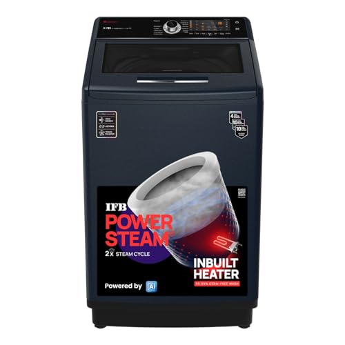 Image of IFB 10 Kg 5 Star AI Powered Fully Automatic Top Load Washing Machine (TL S4RBS 10.0 Kg Aqua, Sparkle Silver, 2X Power Steam, 4 Years Comprehensive Warranty)
