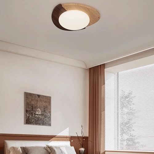 Plafonnier en bois de noyer massif pour chambre et bureau chic