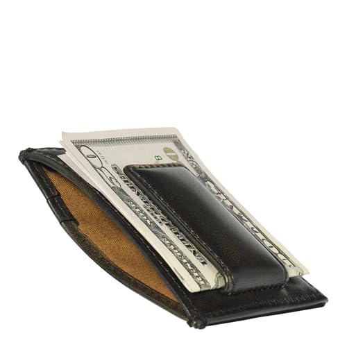 Image of House of Jack Co. Deer Slim Money Clip Wallet for Men, Front Pocket Wallet with Strong Magnet, Full Grain Cowhide Card Holder Wallet, Black