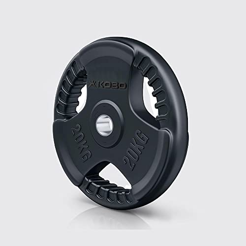 Image of Kobo 2.5 Kg (31 mm) Fitness Rubber Coated Tri-Grip Plate & Integrated Metal Grip Rubber Weight Plates - Sold in Pairs (Imported)