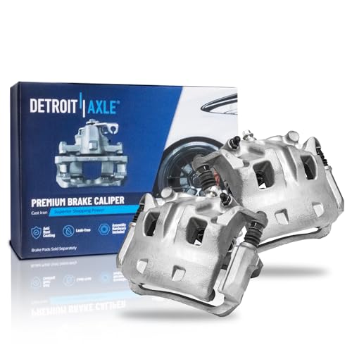 Image of Detroit Axle - 2pc Front Brake Calipers for 2005-2019 Nissan Frontier | 2009-2012 Suzuki Equator Disc Brake Calipers w /Brackets Replacement Brake Caliper