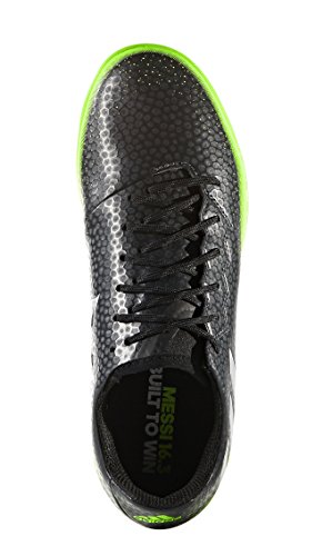 adidas Kids Messi 16.3 Indoor Dark Grey/Silver Metalic/Solar Green Soccer Shoe3