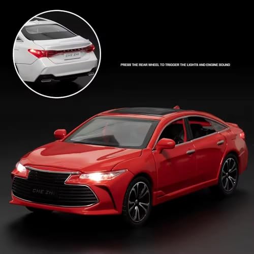 Image of Toyota Avalon 1:24 Model Car with Box, Zinc Alloy Pull Back Toy car with Sound and Light for Kids Boy Girl Gift [Colors as Per Stock]