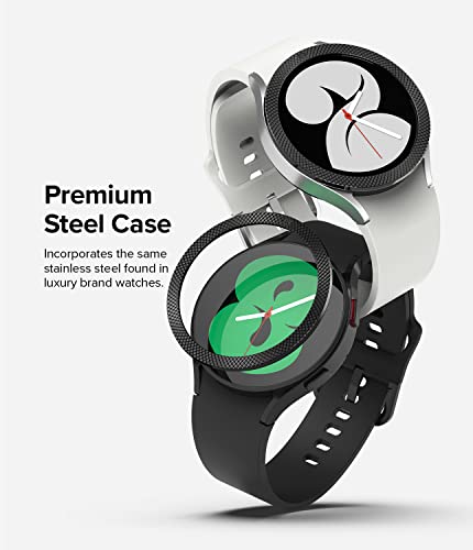 Image of Ringke Bezel Styling Compatible with Samsung Galaxy Watch 4 40mm / Galaxy Watch FE Accessory Adhesive Frame Ring Cover Anti Scratch [Stainless Steel] Protection - Black [40-41]