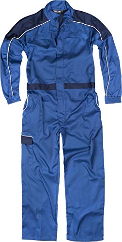 Work Team Buzo Recto con Cuello de Tira, canesú y Detalles bicolores. Hombre Azafata+Marino 66