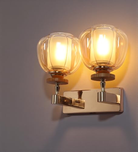 Image of ELAINTE Premium Wall Light | | Elegant Glass Wall Lamp for Living Room & Hallway | 3 Years Warranty | Free Bulb (Tany-Double)