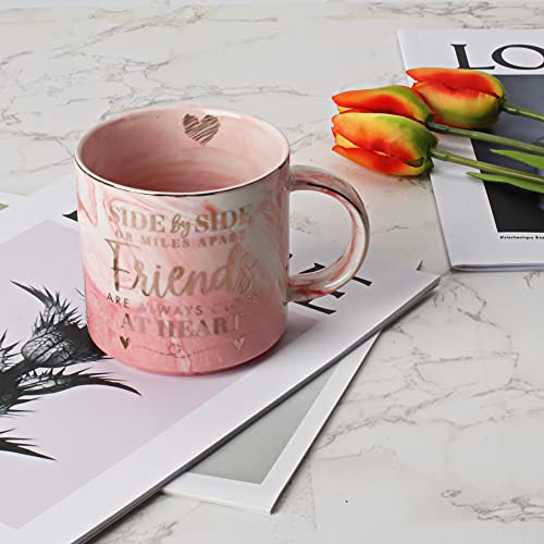 Long-Distance-Best-Friend-Christmas-Birthday-Gifts-for-Women-Funny-Friendship-Gift-Gifts-for-BFF-Bestfriend-Besties-Sister-Her-Side-By-Side-Or-Miles-Apart-Pink-Mug-115oz-Coffee-Cup