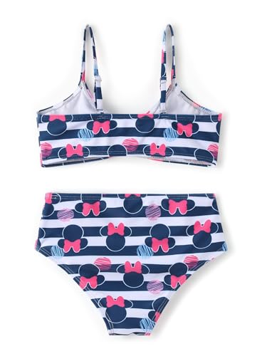 Image of Disney Stitch Minnie Mouse Bikini Swimsuit, 2 Piece Toddler Girls Bathing Suit, Swimwear with Straps & Bow, UPF 50+ Rashguard