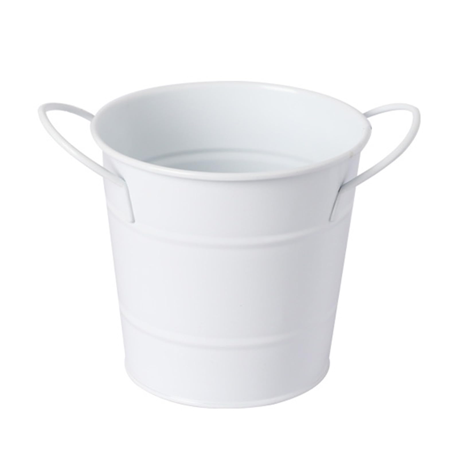 Tuxoiou Desk Organiser, Creative Iron Pen Pot, Durable Office Bucket for Stationery, Pens, Pencils & Makeup Brushes White