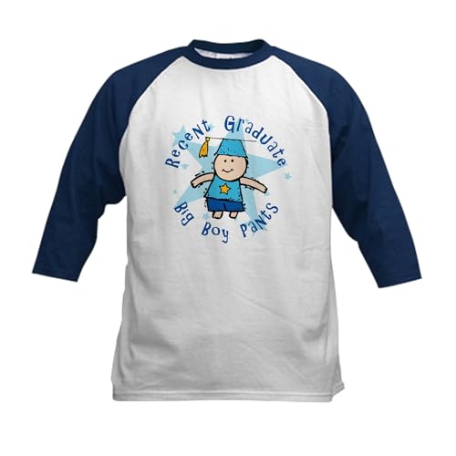 CafePress Big Boy Pants Kids Baseball Jersey Kids Cotton Baseball Jersey, 3/4 Raglan Sleeve Shirt Navy/White