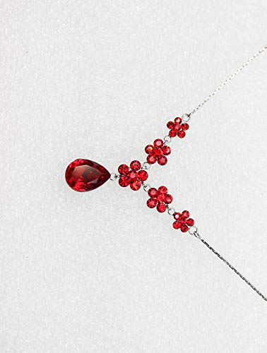 Image of Faship Gorgeous Rhinestone Crystal Floral Necklace Earrings Set