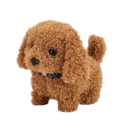 Mizijia Peluche Cane Robot, Giochi Interattivi per Bambini 2-4 Anni, Cagnolino Che Abbaia e Cammina, Realistico, 10 cm x 10 cm x 2 cm