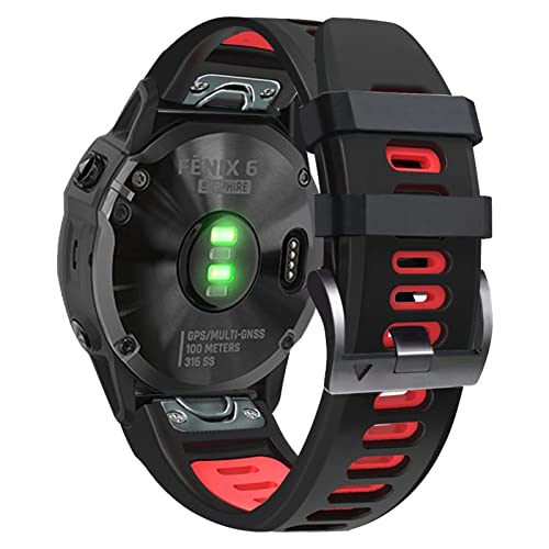 Bracelet montre Garmin Fenix 7X anti transpiration noir rouge