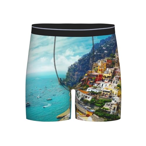 Blue Coast Positano Amalfi Italy Mens Boxer Brief Soft Underwear S-Xxl