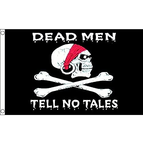 AZ FLAG - Flagge Pirat Dead Men Tell No Tales - 150x90 cm - Piraten Totenkopf Fahne 100% Polyester mit Messing-Ösen - 110g