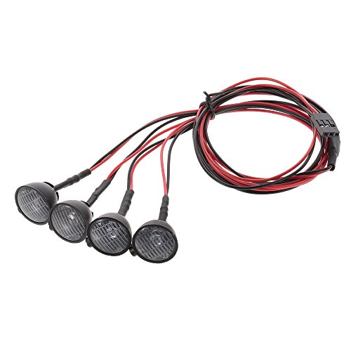 OWSOO 4 pcs RC Car Multi-Função Rodada Luz LED com Abajur para 1/10 RC Crawler Carro REDCAT Axial SC