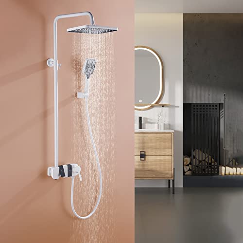 Ensemble de robinet de douche mural ajustable pour résoudre le manque de pression et d'espace - 3