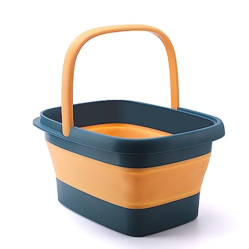 Spa de pies plegable con masaje y asa azul miniatura 1
