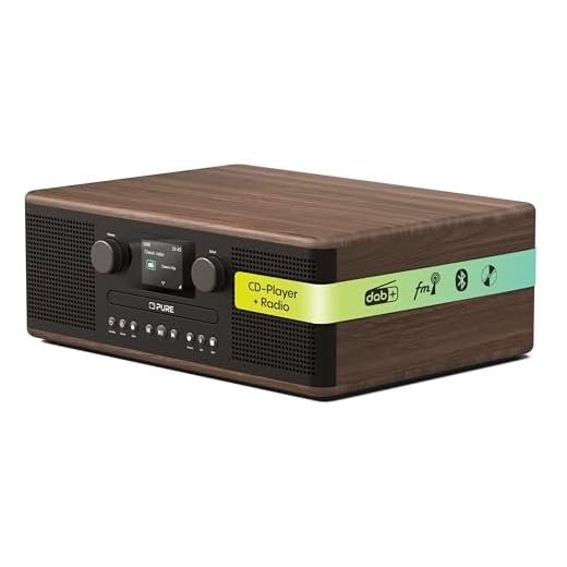 Pure Classic C-D6 Musiksystem (CD-Player, DAB+/FM, Bluetooth, AUX, USB, Wecker, Sleeptimer) Coffee Black/Walnut
