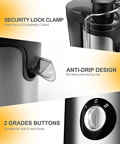 Znoav JUICER Machine, 600W Juicer With 3.5 Inch Wide Chute For Whole Fruits And Veg, Juice Extractor With 3 Speeds, Bpa Free, Easy To Clean, Compact Centrifugal Juicer Anti-Drip thumb #6