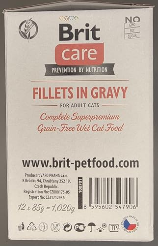 Brit Care Premium Fillets in Gravy Katzenfutter, 12 Stück, Nassfutter mit Truthahn, Ente, Lachs und Huhn, Getreidefreie Mahlzeiten für Erwachsene Katzen – Bild 5