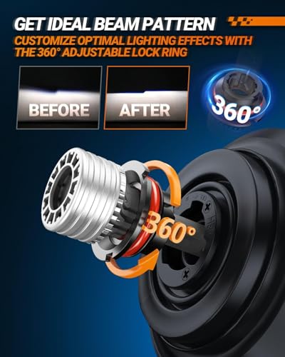 Image of SEALIGHT 9007 Bulbs, 90,000LM 14X Brightness, HB5 9007 6500K Cool White LED Bulbs, IP68 Waterproof 70000Hrs Lifespan, No Flickering, 1Mins Installation, 2 Pack