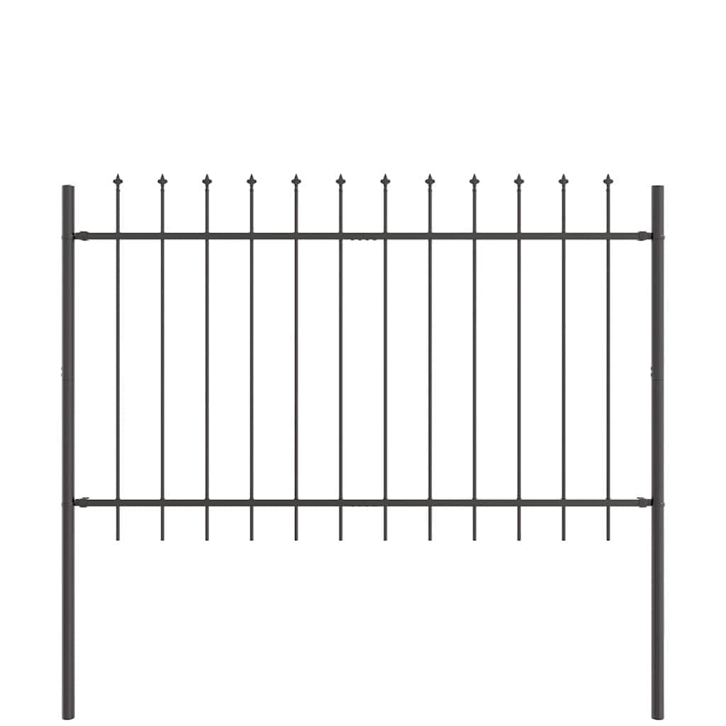 Garden Fence 6 Pieces Grey 10.2 x 1.2 m Powder-Coated Steel Outdoor Privacy Barrier for Yard Patio and Border Definition