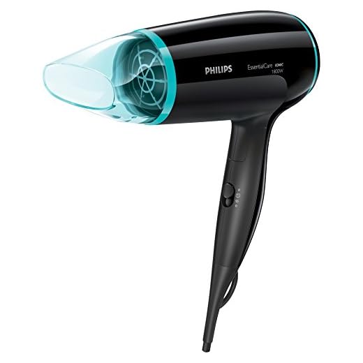 Philips BHD007/00 Essential Care Asciugacapelli, 1800 W, con Manico Pieghevole, Nero