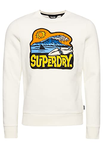Superdry Vintage Travel Sticker Crew M2012460A Desert Bone Off White L Hombre